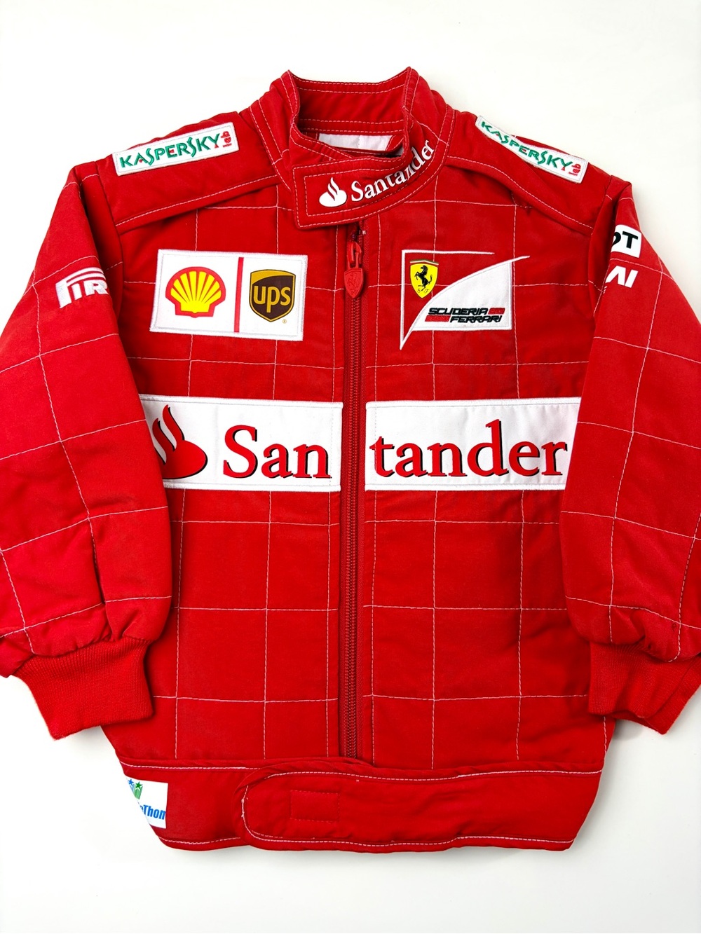 Ferrari Formula 1 Racing Replica Kids Jacket, Sz 4T Santander UPS Pirelli logos